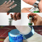 10 Stück Ring-Flaschenöffner aus Metall für Bierflaschen und Dosen, Innendurchmesser: 2,2 cm, 10 Stück Ring