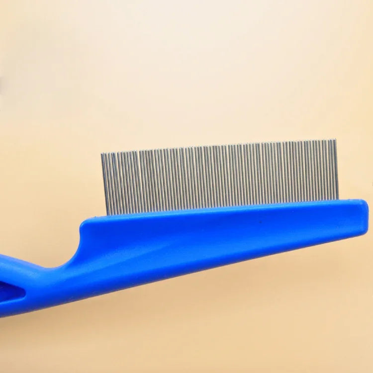 5er-Set Katzen- und Hundekämme mit feinen Zinken aus Edelstahl zur Flohentfernung, Länge: 14 cm, Blau, Lila, Weiß