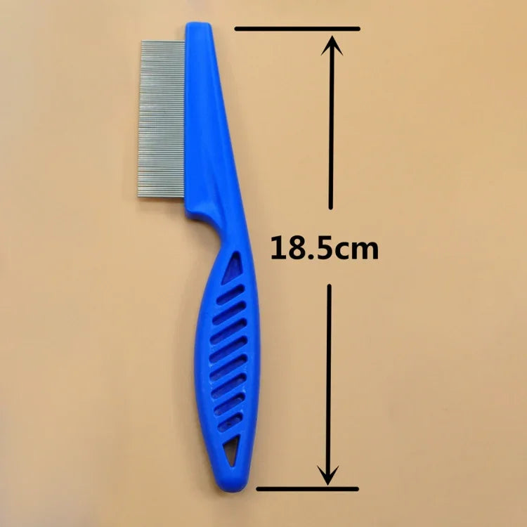 5er-Packung Katzen- und Hundekämme mit feinen Zinken aus Edelstahl zur Flohentfernung, Länge: 18,5 cm, blau, weiß