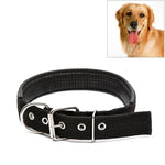 Adjustable foam cotton dog collars in black, suitable for big and medium sized dogs, comfortable and durable.