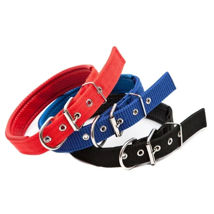 Haustierhalsbänder aus Schaumstoff, Baumwolle und Polyester, 3,5 cm x 57 cm, Schwarz und Rot