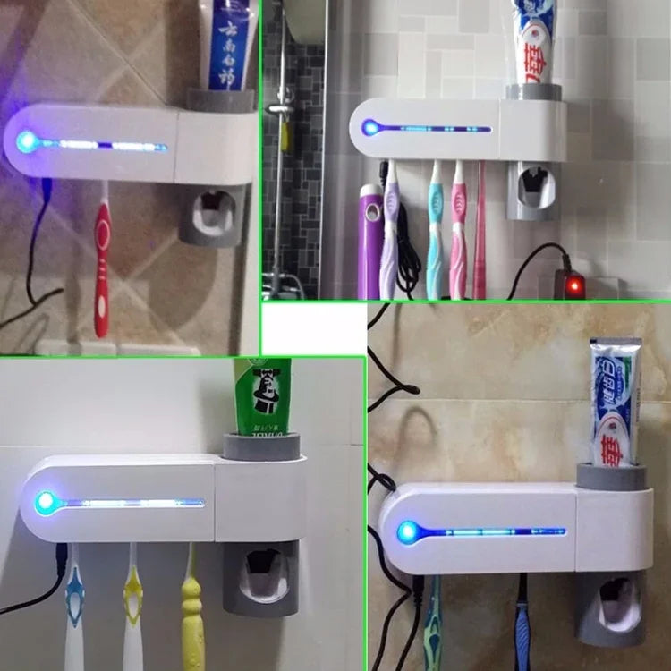 Automatischer Zahnpastaspender Zahn UV-Ultraviolett Zahnbürstensterilisator Aufbewahrungshalter