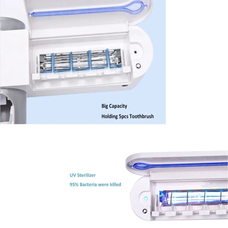 Automatischer Zahnpastaspender Zahn UV-Ultraviolett Zahnbürstensterilisator Aufbewahrungshalter