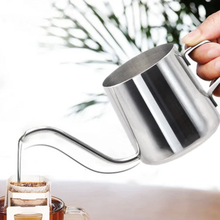 Lange, schmale Tülle, 304 Edelstahl Hand-Kaffeekanne mit Aufhängeöse, 250 ml