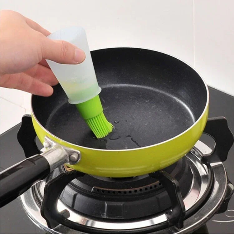 Küchen Silikon Öl Pinsel Grill Pinsel Ölflasche, zufällige Farblieferung, 11.5x5cm