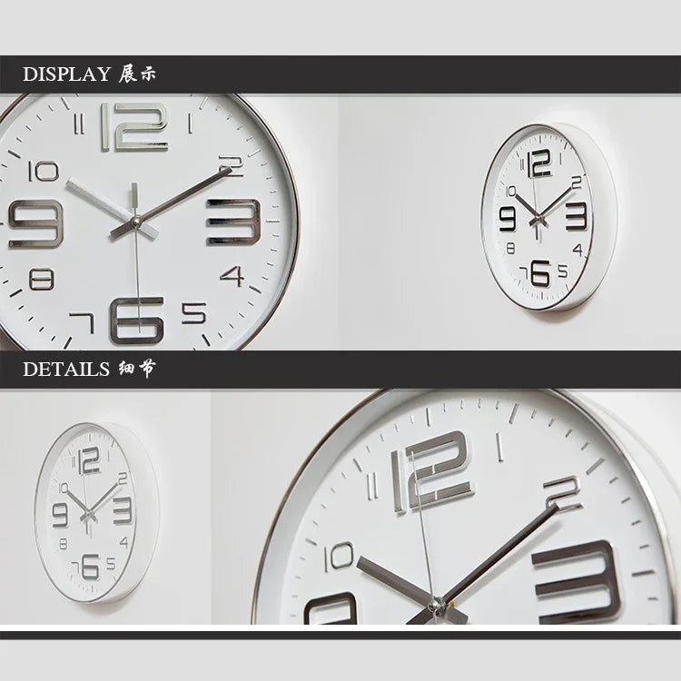 12 Zoll Kreative Dekorative Runde Wohnzimmer Einfache Moderne Quarz-Wanduhr