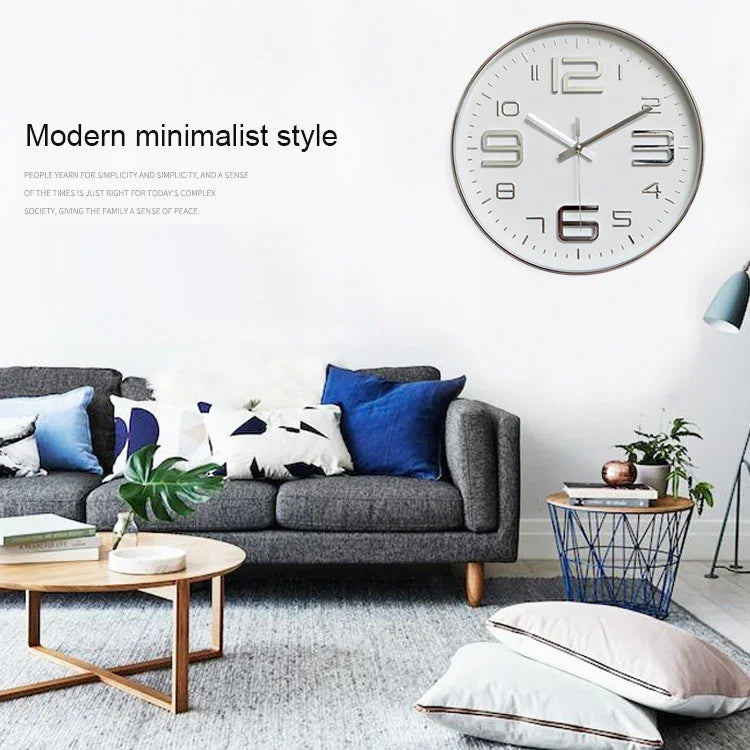 12 Zoll Kreative Dekorative Runde Wohnzimmer Einfache Moderne Quarz-Wanduhr