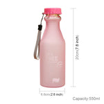 550 ml Frostsichere auslaufsichere tragbare Sodaflasche aus Kunststoff, versiegelt, einfache praktische Studententrinkflasche, 550 ml