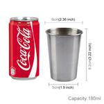 180ml Einzelwand Weintasse aus elektropoliertem Edelstahl (Silber), 180ml