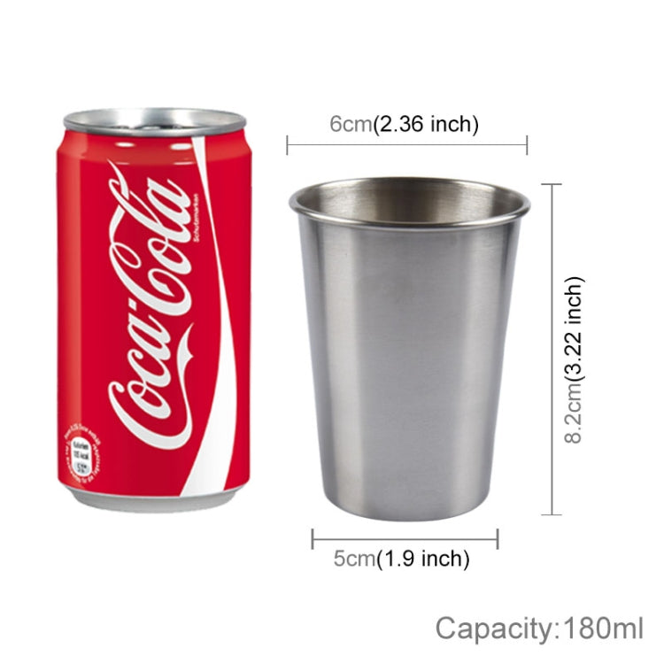 180ml Einzelwand Weintasse aus elektropoliertem Edelstahl (Silber), 180ml