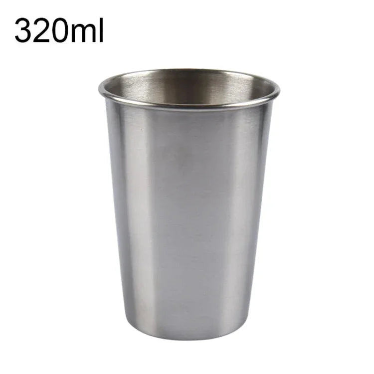 320 ml einwandiger, elektropolierter Weinbecher aus Edelstahl (Silber), 320 ml