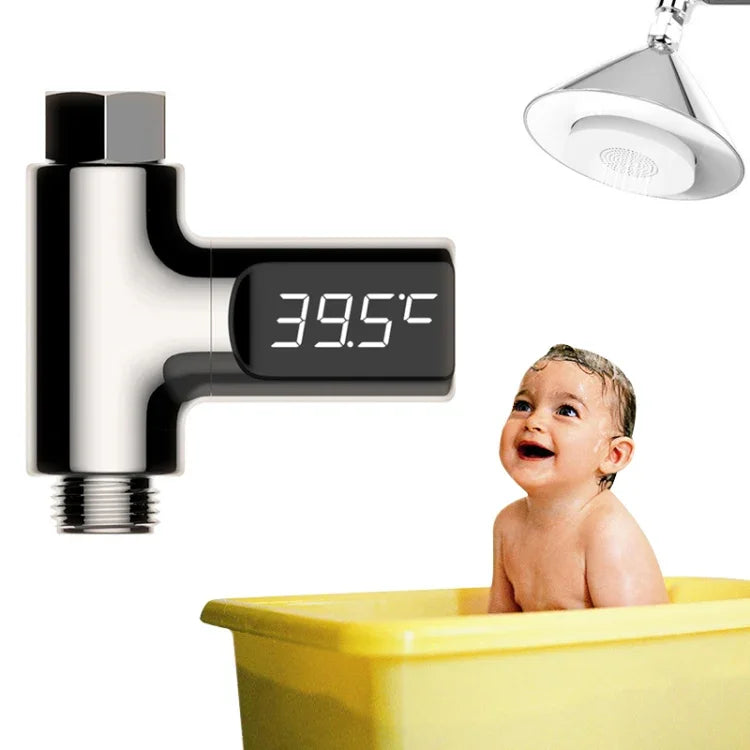 BD-LS-01 Baby-Dusche 360 Grad drehbares LED-Display passives Wasserthermometer, erste Generation