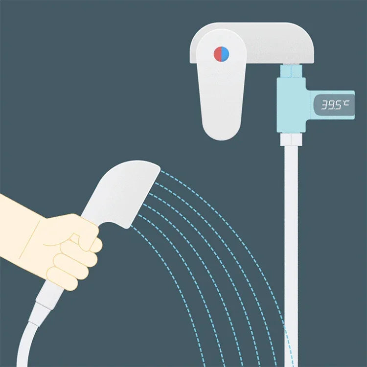 BD-LS-01 Baby-Dusche 360 Grad drehbares LED-Display passives Wasserthermometer, erste Generation