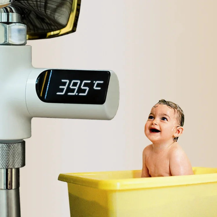 BD-LS-01 Baby-Dusche 360 Grad drehbares LED-Display passives Wasserthermometer, erste Generation