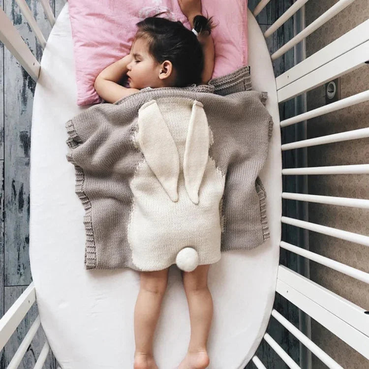 Kaninchenmuster Stereoskopische Ohren Baby-Strickdecke, Kaninchenmuster