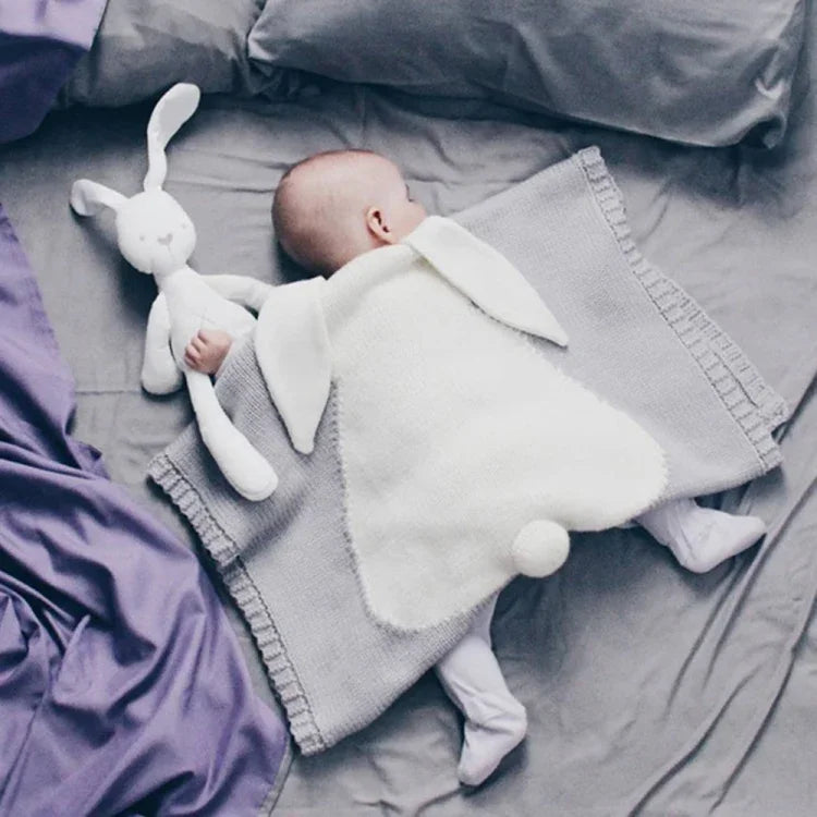 Kaninchenmuster Stereoskopische Ohren Baby-Strickdecke, Kaninchenmuster