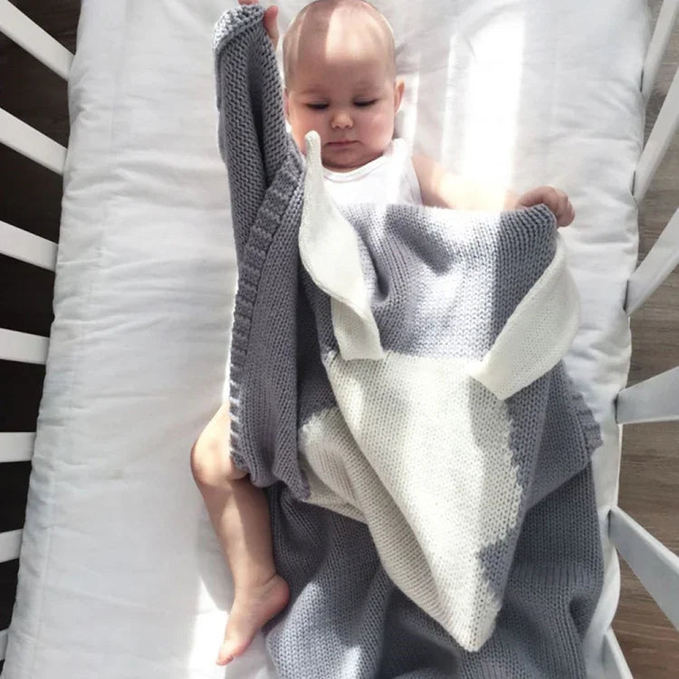 Kaninchenmuster Stereoskopische Ohren Baby-Strickdecke, Kaninchenmuster