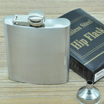 196 ml (7 oz) Outdoor Sport Praktische Heimreise Wilde Edelstahl Tragbare Hüftflasche (mit kleinem Trichter) (Silber 196 ml (7 oz)), 196 ml (7 oz)
