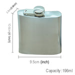 196 ml (7 oz) Outdoor Sport Praktische Heimreise Wilde Edelstahl Tragbare Hüftflasche (mit kleinem Trichter) (Silber 196 ml (7 oz)), 196 ml (7 oz)