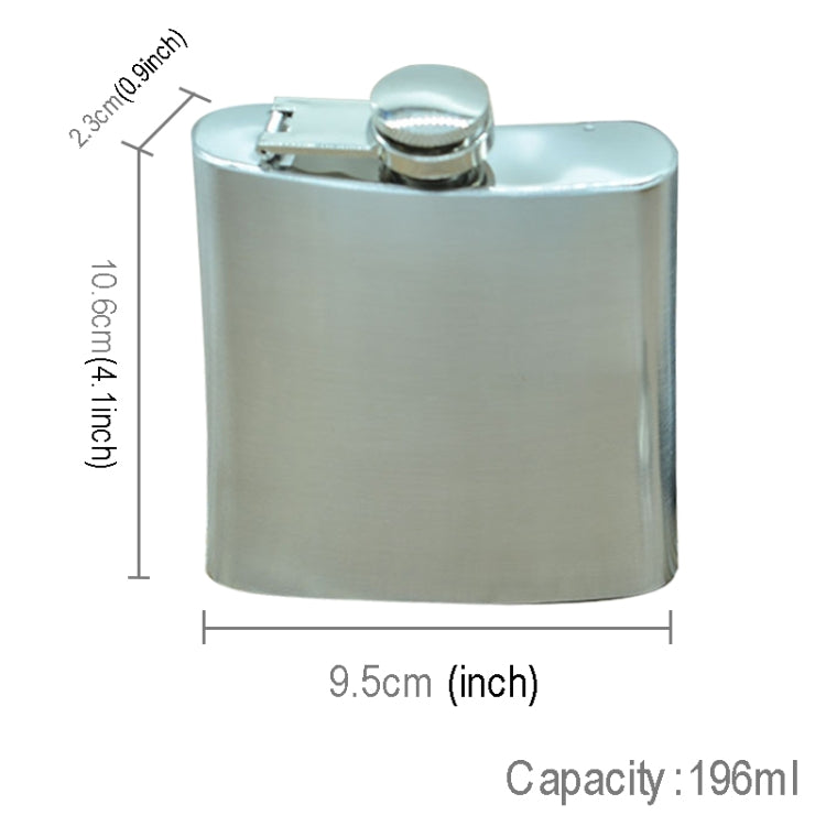 196 ml (7 oz) Outdoor Sport Praktische Heimreise Wilde Edelstahl Tragbare Hüftflasche (mit kleinem Trichter) (Silber 196 ml (7 oz)), 196 ml (7 oz)