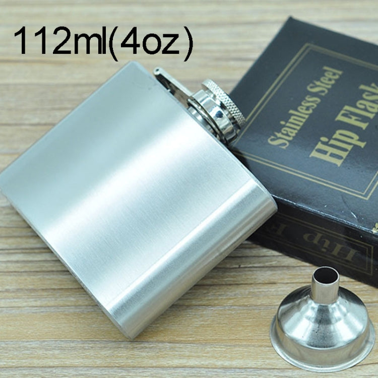 112ml (4oz) Outdoor Sports Handy Home Travel Wild Edelstahl Tragbarer Flachmann (mit kleinem Trichter) (Silber 112ml (4oz)), 112ml (4oz)