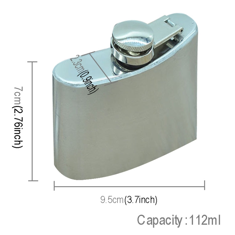 112ml (4oz) Outdoor Sports Handy Home Travel Wild Edelstahl Tragbarer Flachmann (mit kleinem Trichter) (Silber 112ml (4oz)), 112ml (4oz)