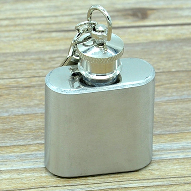 28ml (1oz) Süßer Mini tragbarer Weinkrug Handlicher Edelstahl-Flachmann mit Schlüsselanhänger (Silber), 28ml (1oz)