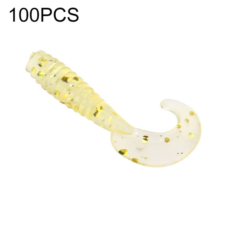 100 Stück Pailletten Würmer Form Angelköder Künstliche Angelköder, Länge: 3,5 cm, Pailletten Würmer Form