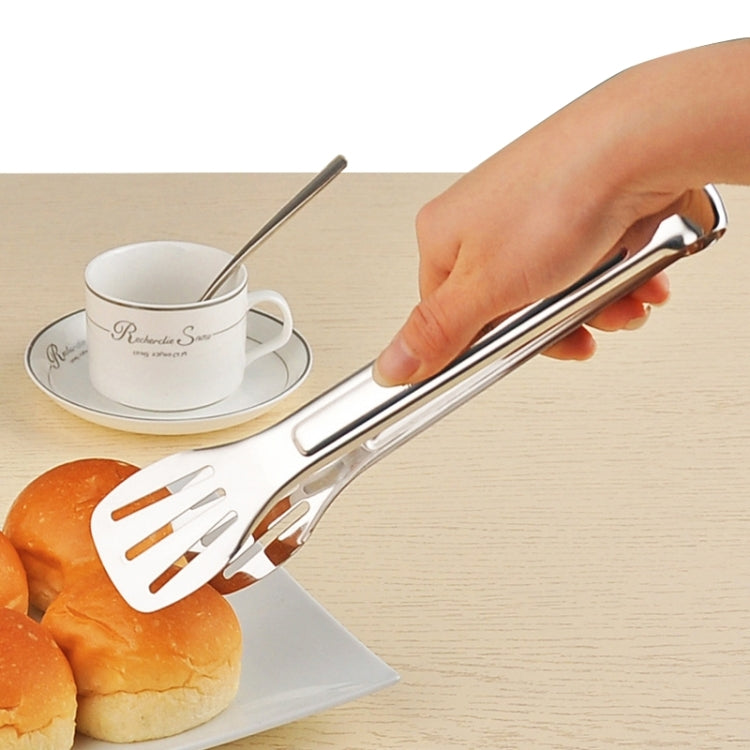 Edelstahl-Grillzange BBQ-Bratenschaufel Auslauf-Steakschaufel Spatel Lebensmittelklemme Brotklammern, Länge: 24 cm