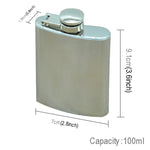 100 ml (3,5 Unzen) Taschenflasche Outdoor Sport Flachmann Camping Ultraleicht Tragbar Verschleißfest Weintopf (Silber), 100 ml (3,5 Unzen)