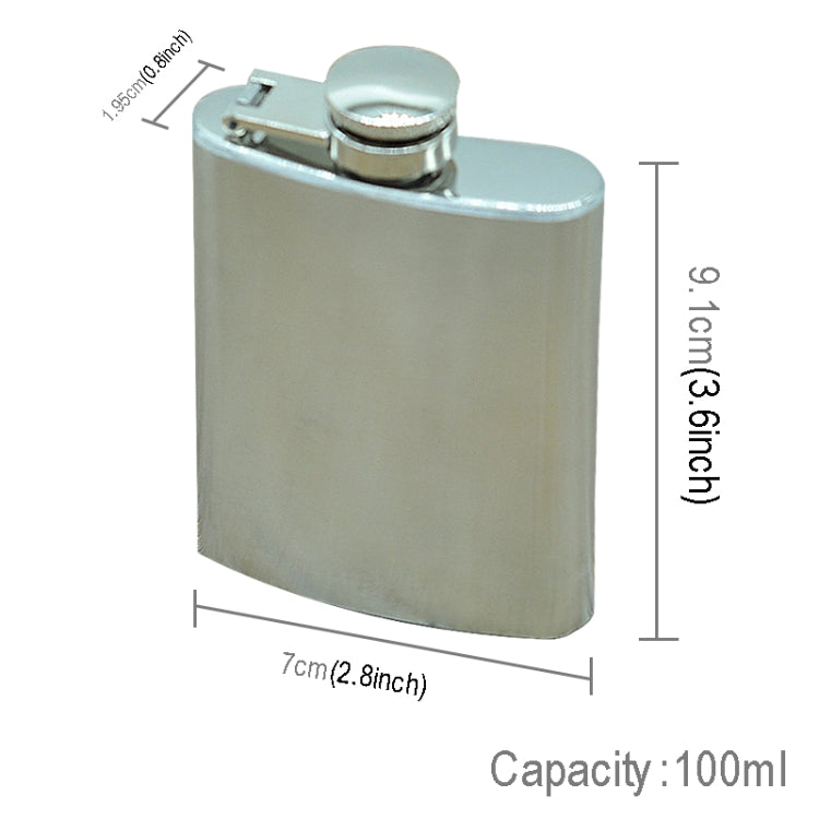 100 ml (3,5 Unzen) Taschenflasche Outdoor Sport Flachmann Camping Ultraleicht Tragbar Verschleißfest Weintopf (Silber), 100 ml (3,5 Unzen)