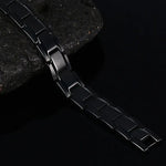 Modisches Herrenarmband im europäischen und amerikanischen Stil, Edelstahl + schwarze Beschichtung, Magnetverschluss, Größe: 12 mm x 22 cm (Schwarz), Größe: 12 mm x 22 cm (Schwarz)