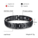 Modisches Herrenarmband im europäischen und amerikanischen Stil, Edelstahl + schwarze Beschichtung, Magnetverschluss, Größe: 12 mm x 22 cm (Schwarz), Größe: 12 mm x 22 cm (Schwarz)
