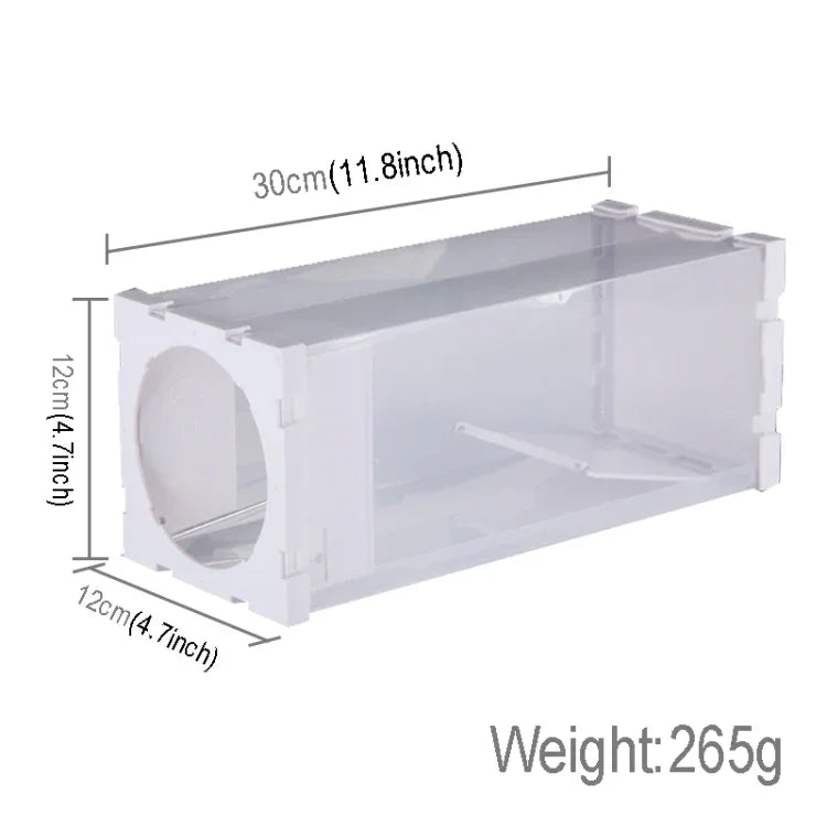 Tür-Humantiere-Lebendfalle, Ratten-, Mäuse- und weitere kleine Nager-PP-Material-Transparente Käfigfalle, Tür-Humantiere-Lebendfalle