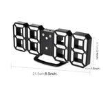 Multifunktionale große 3D LED Digital-Wanduhr mit Weckfunktion und Schlummerfunktion, 12/24-Stunden-Anzeige für Zuhause, Küche, Büro, DC 5V, CE-zertifiziert, schwarzes Gehäuse grüne Ziffern, schwarzes Gehäuse blaue Ziffern, schwarzes Gehäuse weiße Ziffern