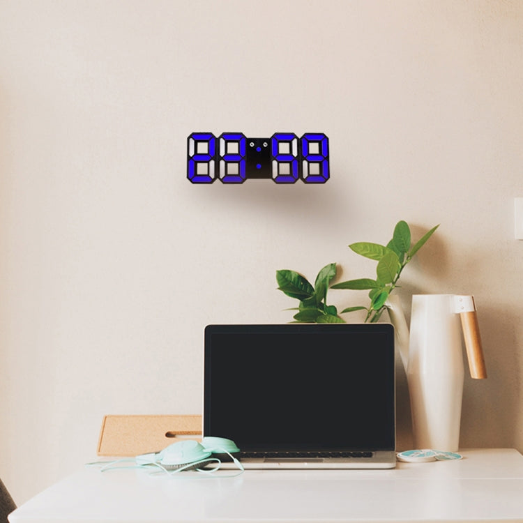 Multifunktionale große 3D LED Digital-Wanduhr mit Weckfunktion und Schlummerfunktion, 12/24-Stunden-Anzeige für Zuhause, Küche, Büro, DC 5V, CE-zertifiziert, schwarzes Gehäuse grüne Ziffern, schwarzes Gehäuse blaue Ziffern, schwarzes Gehäuse weiße Ziffern