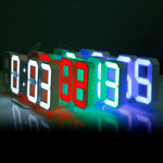 Multifunktionale große 3D LED Digital-Wanduhr mit Weckfunktion und Schlummerfunktion, 12/24-Stunden-Anzeige für Zuhause, Küche, Büro, DC 5V, CE-zertifiziert, schwarzes Gehäuse grüne Ziffern, schwarzes Gehäuse blaue Ziffern, schwarzes Gehäuse weiße Ziffern