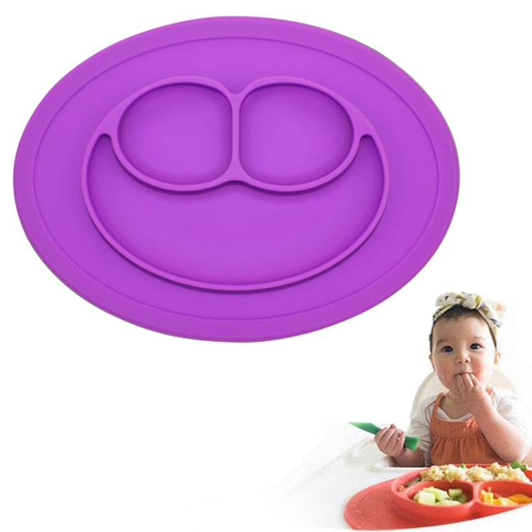 Smile Style Einteiliges rundes Silikon-Tischset für Kinder mit Saugnapf, integriertem Teller und Schale