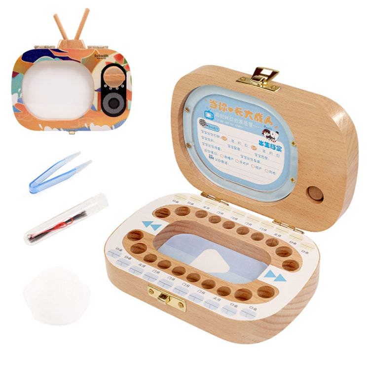 Kreatives Holz-Kinder-TV-Set, Milchzahn-Aufbewahrungsbox, Babyzähne-Zahndose, HC2008A, HC2008B, HC2008C