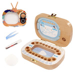 Kreatives Holz-Kinder-TV-Set, Milchzahn-Aufbewahrungsbox, Babyzähne-Zahndose, HC2008A, HC2008B, HC2008C