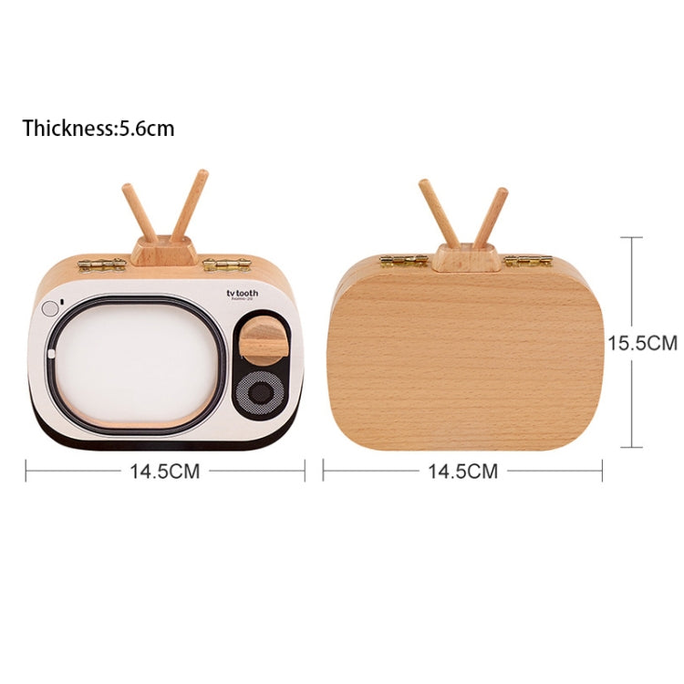 Kreatives Holz-Kinder-TV-Set, Milchzahn-Aufbewahrungsbox, Babyzähne-Zahndose, HC2008A, HC2008B, HC2008C