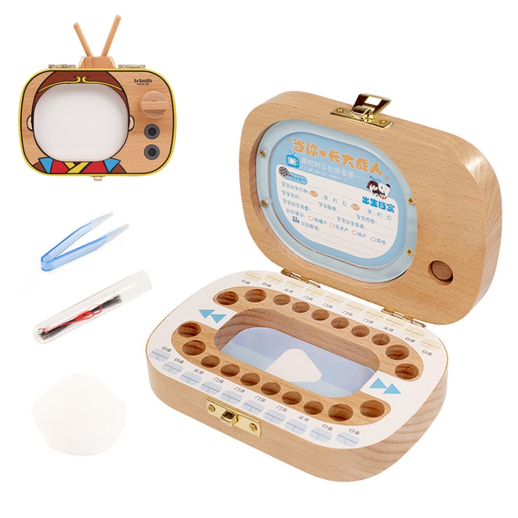 Kreatives Holz-Kinder-TV-Set, Milchzahn-Aufbewahrungsbox, Babyzähne-Zahndose, HC2008A, HC2008B, HC2008C