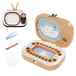 Kreatives Holz-Kinder-TV-Set, Milchzahn-Aufbewahrungsbox, Babyzähne-Zahndose, HC2008A, HC2008B, HC2008C