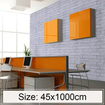 Weiße Ziegel Kreative 3D Steinziegel-Dekoration Tapetenaufkleber Schlafzimmer Wohnzimmer Wand Wasserdichte Tapetenrolle, Größe: 45 x 1000 cm, Weißer Ziegel