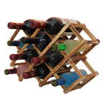 10 Flaschen Regal Faltbarer Weinhalter Holz Weinhalter Küchen Bar Display Regal, 10 Flaschen