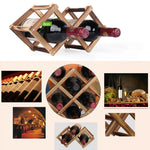 10 Flaschen Regal Faltbarer Weinhalter Holz Weinhalter Küchen Bar Display Regal, 10 Flaschen