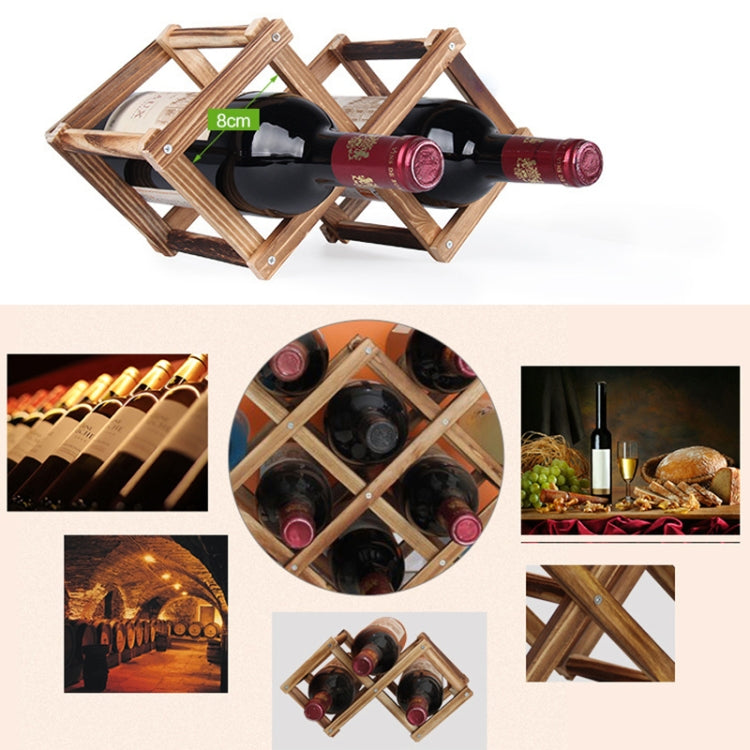 10 Flaschen Regal Faltbarer Weinhalter Holz Weinhalter Küchen Bar Display Regal, 10 Flaschen