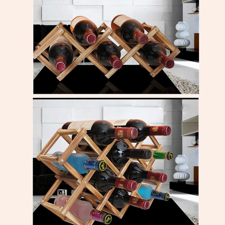 10 Flaschen Regal Faltbarer Weinhalter Holz Weinhalter Küchen Bar Display Regal, 10 Flaschen
