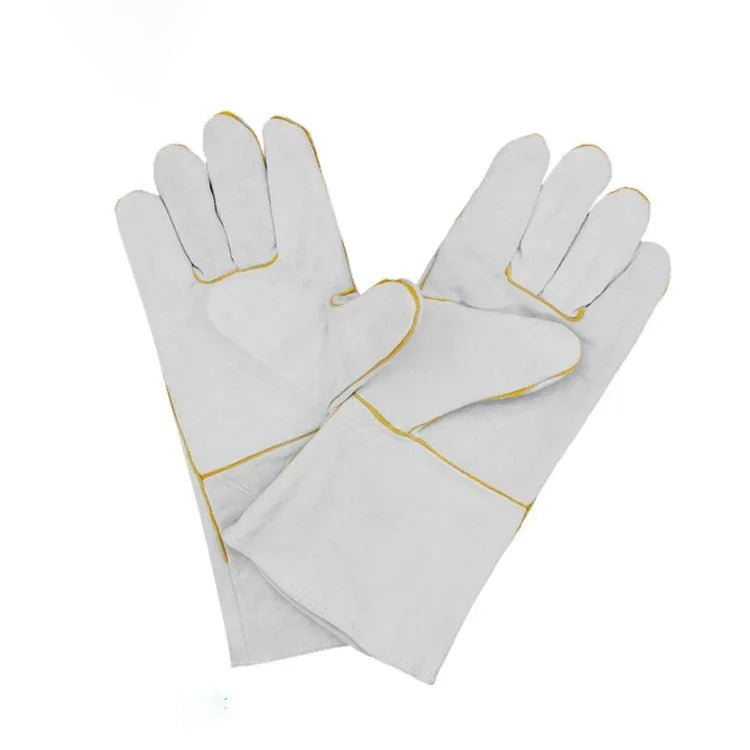 72# Verschleißfeste, zweilagige Leder-Isolationshandschuhe für hohe Temperaturen, Schweißhandschuhe aus Leder, Arbeitsschutz, Größe: 34 x 16 cm, 72#