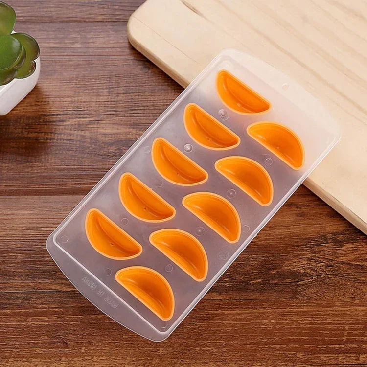 Orangenförmiger Silikon-Eiswürfelbehälter / Eisform, Zufällige Farbe, Orangenförmig